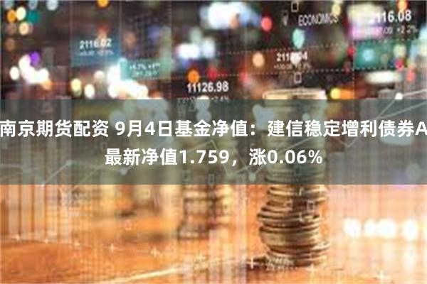 南京期货配资 9月4日基金净值：建信稳定增利债券A最新净值1.759，涨0.06%